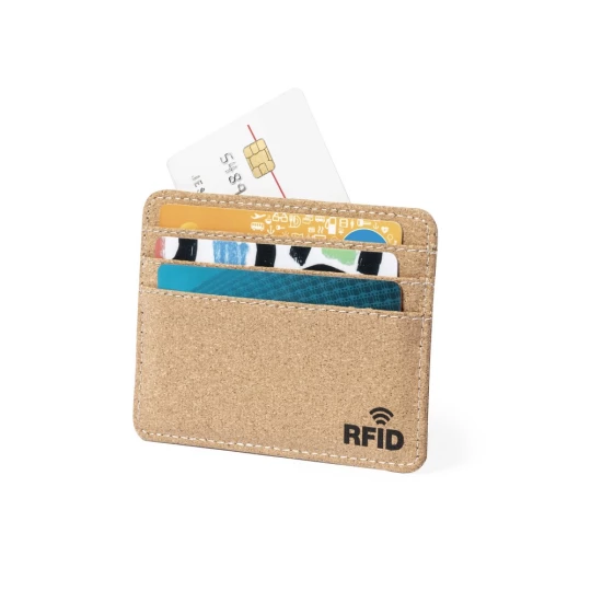 Korkowe etui na karty kredytowe, ochrona RFID (V1106-00)-1