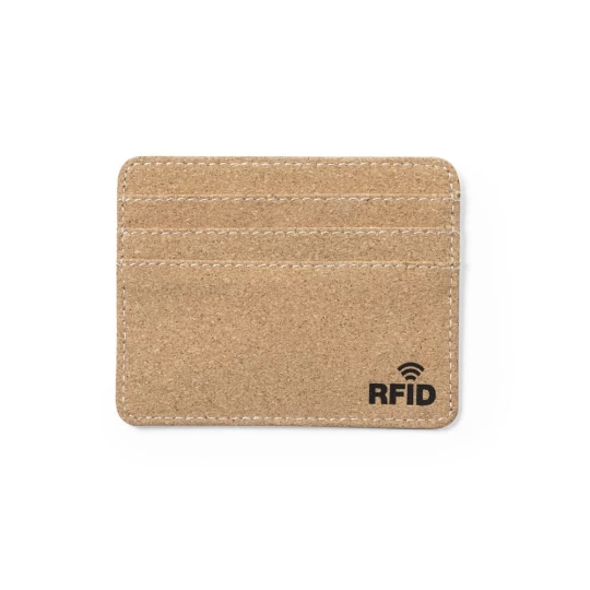 Korkowe etui na karty kredytowe, ochrona RFID (V1106-00)-1