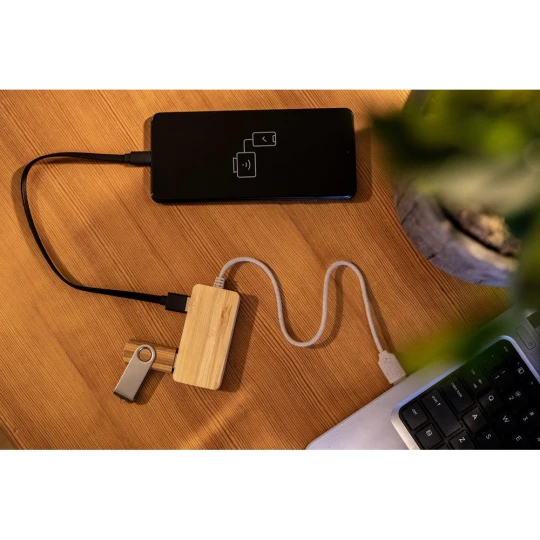 USB- und USB-C-Hub aus Bambus B'RIGHT | Kenzie (V7283-17)-1