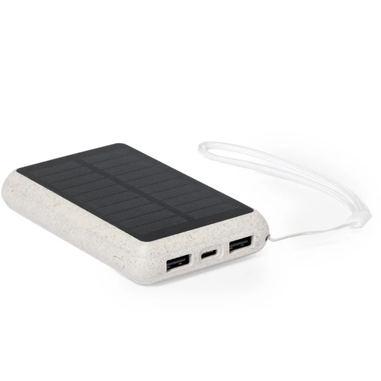 Power bank 5000 mAh ze słomy pszenicznej, ładowarka słoneczna (V1353-00)-1
