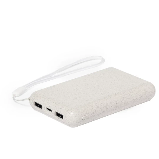 Power bank 5000 mAh ze słomy pszenicznej, ładowarka słoneczna (V1353-00)-1