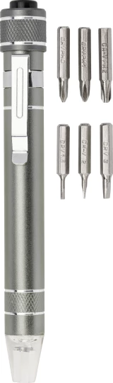 Schraubendreher 6 Bit und LED-Lampe (V5764-19)-1