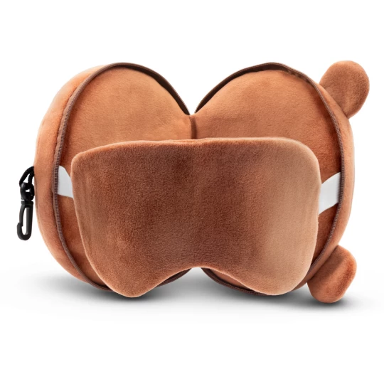 Teddybär aus Plüsch, Reisekissen, Augenmaske | Ren (HE829-16)-1