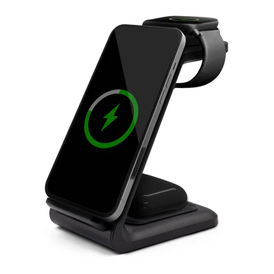 Ładowarka bezprzewodowa 15W, 3 w 1, stojak na telefon | Todd (V1380-03)-1
