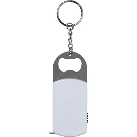 Schlüsselanhänger mit LED-Lampe, Flaschenöffner, Maßband 1m (V9458-02)-1