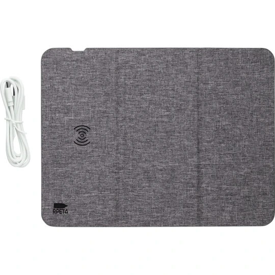 Podkładka pod mysz RPET, ładowarka bezprzewodowa 10W (V1542-19)-1