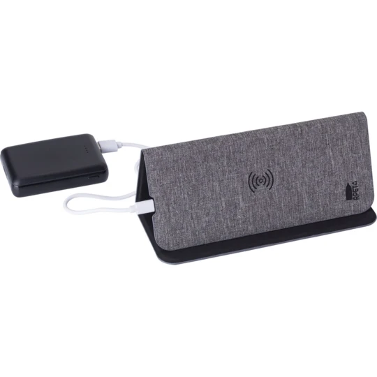 Podkładka pod mysz RPET, ładowarka bezprzewodowa 10W (V1542-19)-1