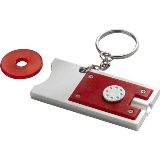Brelok do kluczy, żeton do wózka na zakupy, lampka LED (V2452-05)-1