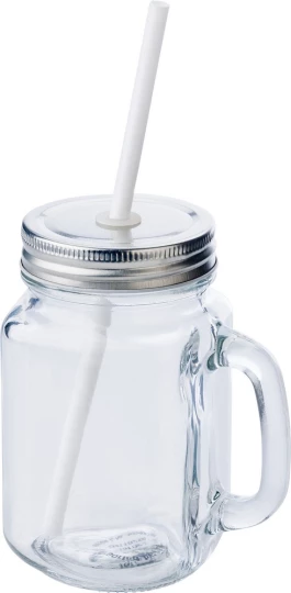 Słoik do picia 480 ml ze słomką (V8485-00)-1