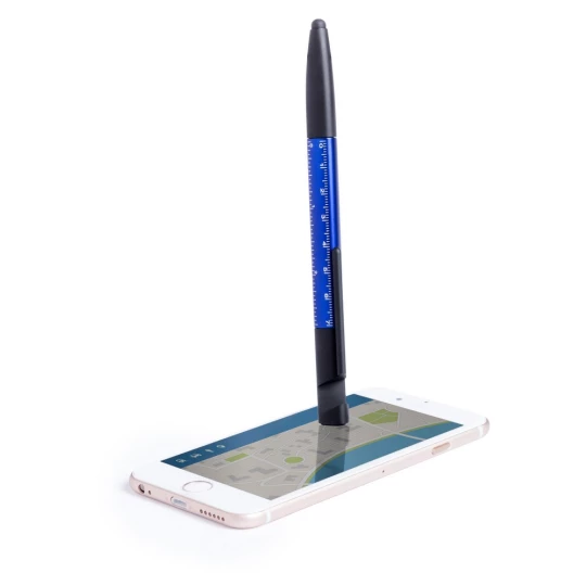 Długopis wielofunkcyjny, czyścik do ekranu, linijka, stojak na telefon, touch pen, śrubokręty (V1849-04)-1
