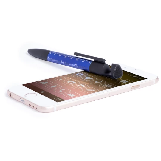 Długopis wielofunkcyjny, czyścik do ekranu, linijka, stojak na telefon, touch pen, śrubokręty (V1849-04)-1