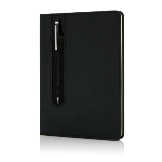 Standard hardcover PU A5 notebook with stylus pen (P773.311)-1
