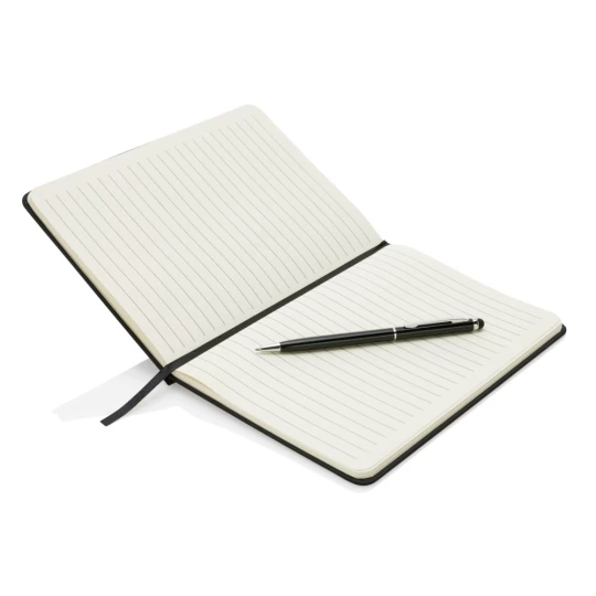Standard hardcover PU A5 notebook with stylus pen (P773.311)-1