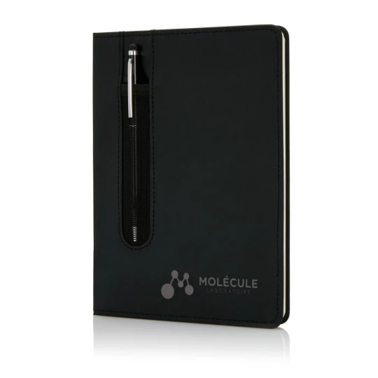 Standard hardcover PU A5 notebook with stylus pen (P773.311)-1