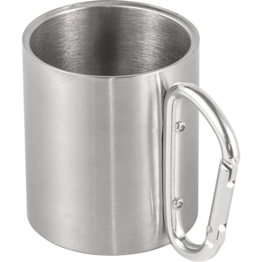 Metalowy kubek 185 ml z karabińczykiem (V0646-32)-1