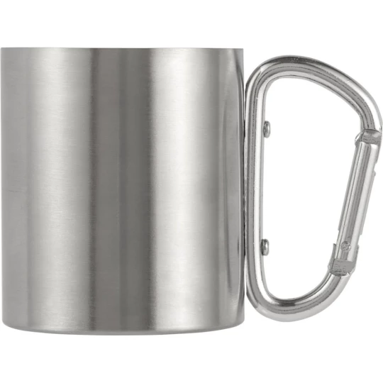 Metalowy kubek 185 ml z karabińczykiem (V0646-32)-1