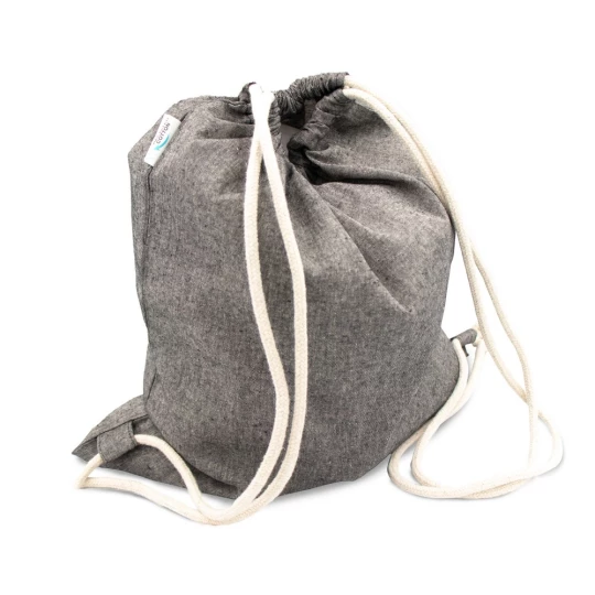 Recycled cotton and recycled polyester drawstring bag B'RIGHT | Jose (V4869-19)-1