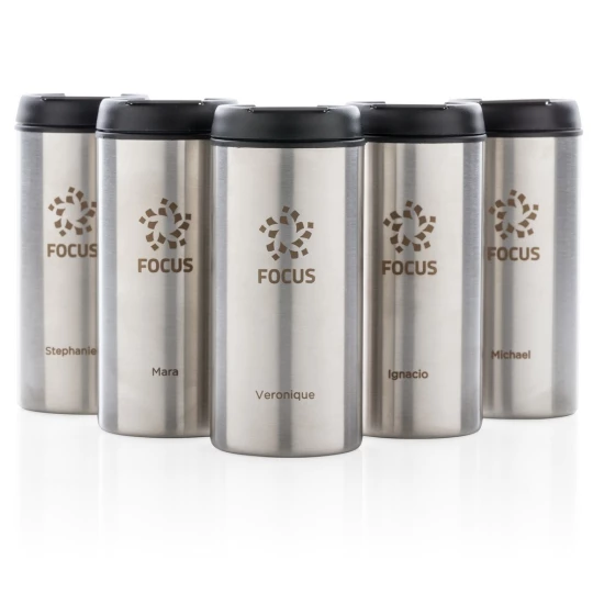 Kubek podróżny 330 ml Metro ze stali nierdzewnej z recyklingu (P435.042)-1