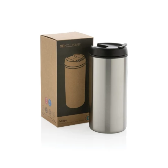 Kubek podróżny 330 ml Metro ze stali nierdzewnej z recyklingu (P435.042)-1