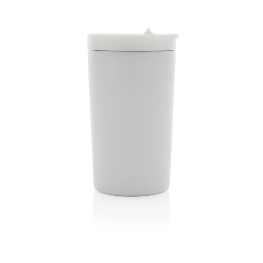 This double wall vacuum leakproof lock mug is the perfect size for your beverage. It's leakproof sealed flip lid is designed for easy open/close and on-the-go use. Vacuum insulation keeps beverages hot for up to 5 hours and cold for up to 15 hours. M-1