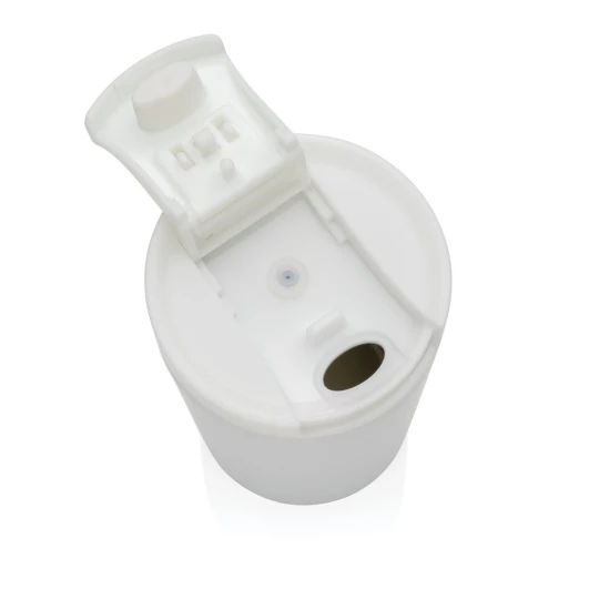 This double wall vacuum leakproof lock mug is the perfect size for your beverage. It's leakproof sealed flip lid is designed for easy open/close and on-the-go use. Vacuum insulation keeps beverages hot for up to 5 hours and cold for up to 15 hours. M-1