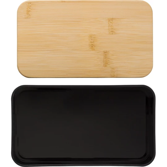 Pudełka śniadaniowe 2 szt., 2x400 ml, bambusowe wieczko, sztućce (V1215-03)-1