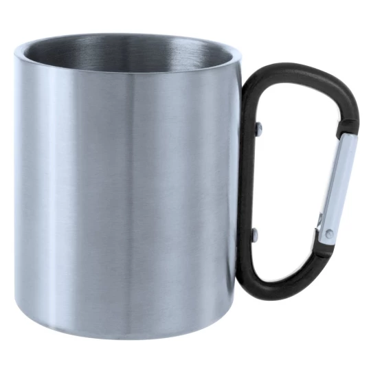 Metalowy kubek 210 ml z karabińczykiem (V8437/A-03)-1