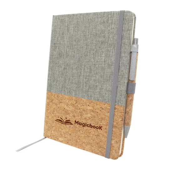 Cork notebook A5 with ball pen | Layla (V0056-19)-1