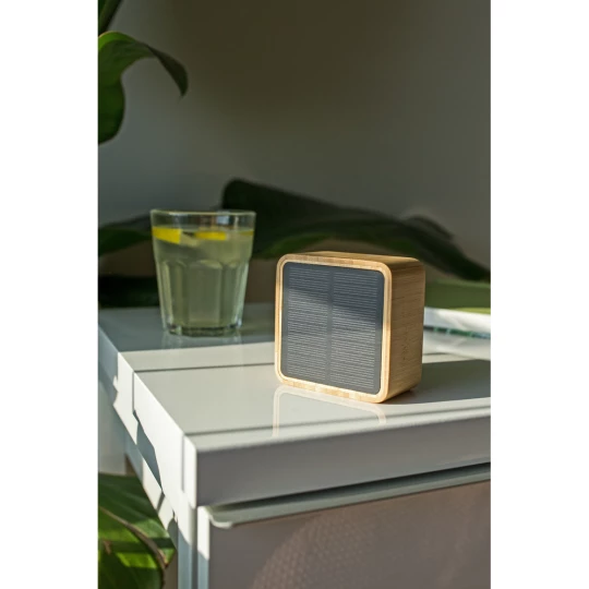 Bamboo wireless speaker 3W B'RIGHT, solar panel | Androwe (V2240-17)-1