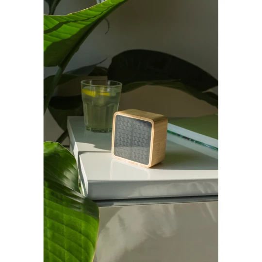 Bamboo wireless speaker 3W B'RIGHT, solar panel | Androwe (V2240-17)-1