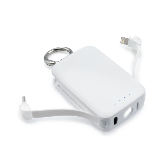 Power bank 4000 mAh, karabińczyk i lampka 1W | Dimetrice (VA109-02)-1