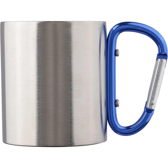 Metalowy kubek 185 ml z karabińczykiem (V0646-04)-1