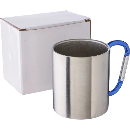 Metalowy kubek 185 ml z karabińczykiem (V0646-04)-1