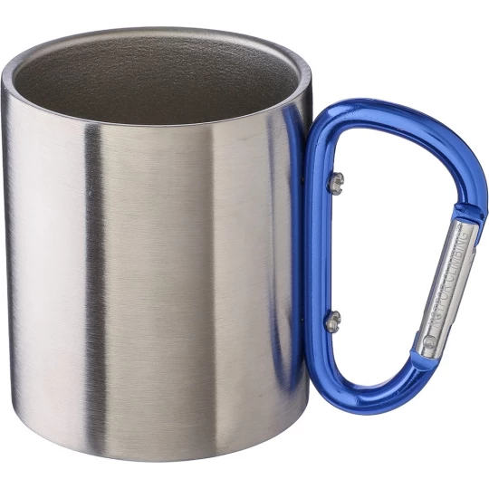 Metalowy kubek 185 ml z karabińczykiem (V0646-04)-1