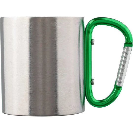 Metalowy kubek 185 ml z karabińczykiem (V0646-06)-1