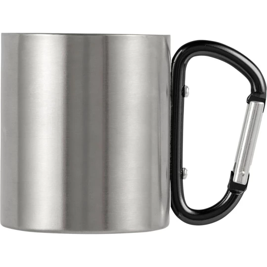 Metalowy kubek 185 ml z karabińczykiem (V0646-03)-1