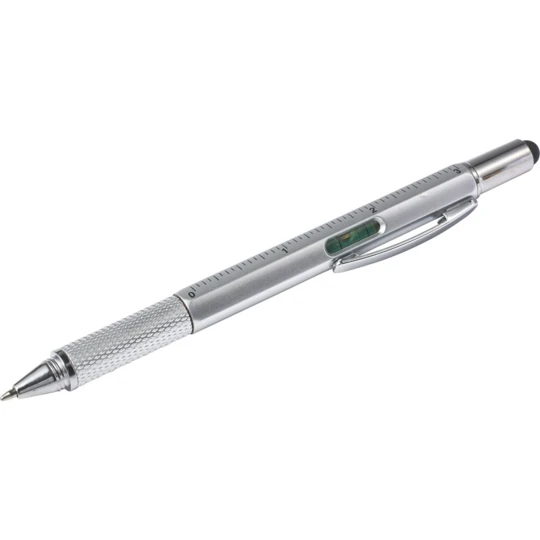 Długopis wielofunkcyjny, linijka, poziomica, touch pen (V1919-32)-1