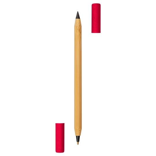 Kugelschreiber aus Bambus 2 in 1, Bleistift 