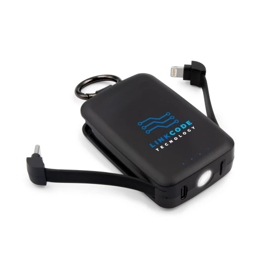 Power bank 4000 mAh, karabińczyk i lampka 1W | Dimetrice (VA109-03)-1