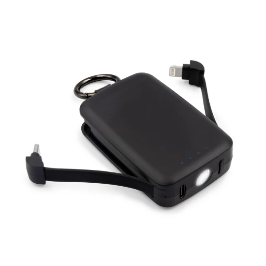Power bank 4000 mAh, karabińczyk i lampka 1W | Dimetrice (VA109-03)-1