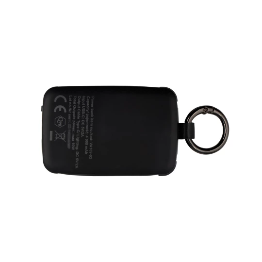 Power bank 4000 mAh, karabińczyk i lampka 1W | Dimetrice (VA109-03)-1