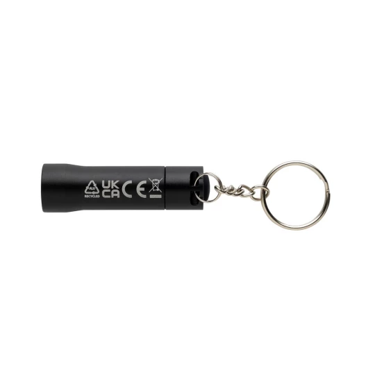 Brelok do kluczy z aluminium z recyklingu, latarka Flash (P514.0401)-1
