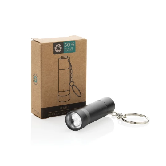 Brelok do kluczy z aluminium z recyklingu, latarka Flash (P514.0401)-1