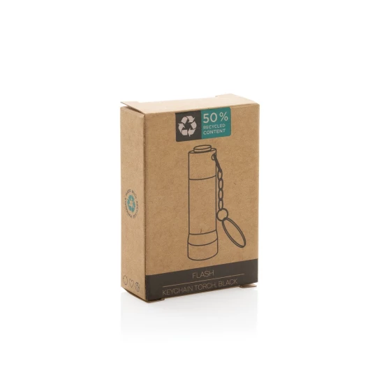 Brelok do kluczy z aluminium z recyklingu, latarka Flash (P514.0401)-1