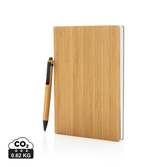 Bambusowy notatnik A5 z bambusowym długopisem (P772.159)-1