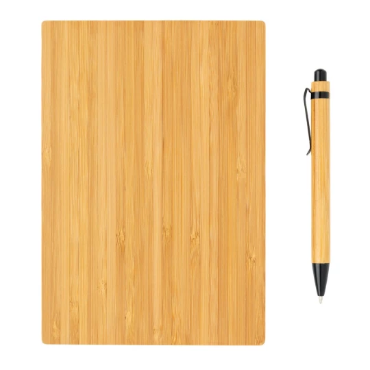 Bambusowy notatnik A5 z bambusowym długopisem (P772.159)-1