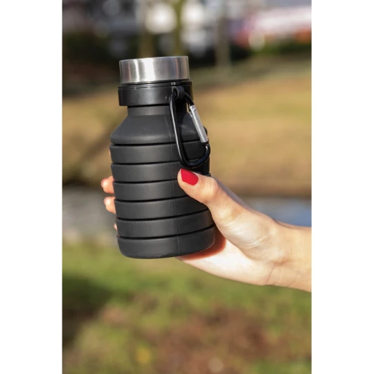 Składana butelka sportowa 550 ml z karabińczykiem (P432.621)-1