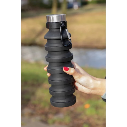 Składana butelka sportowa 550 ml z karabińczykiem (P432.621)-1