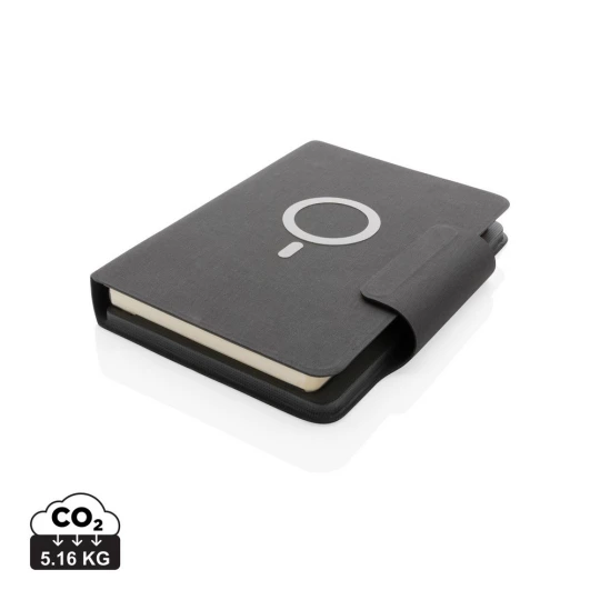 Teczka konferencyjna, notatnik A5, ładowarka bezprzewodowa, power bank 8000 mAh (P774.312)-1