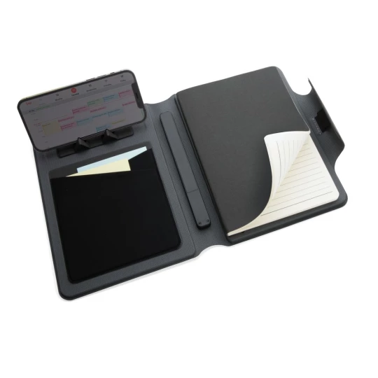 Teczka konferencyjna, notatnik A5, ładowarka bezprzewodowa, power bank 8000 mAh (P774.312)-1